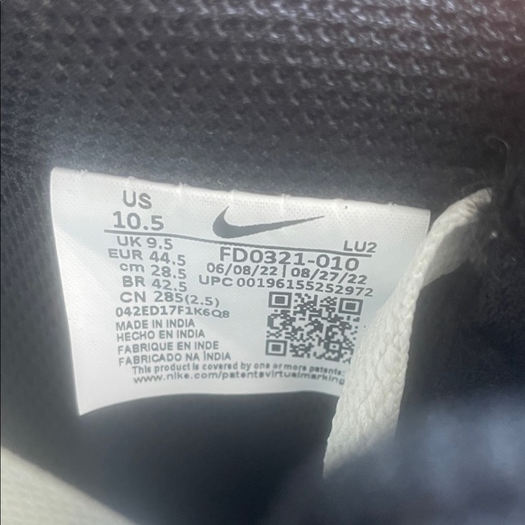 Nike Court Vision Black and White Sneakers - Picture 6 of 10